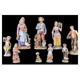9-Piece Ceramic figurines w/ Homco