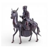 Chinese Bronze Horse & Scholar Rider
