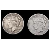 1924 & 1928 Peace Silver Dollars