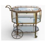 Victorian Glass and Bronze Serving Cart