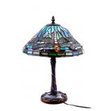 Dragonfly Stained Glass Shade and Lamp
