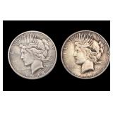 1926 and 1928 Peace Silver Dollars