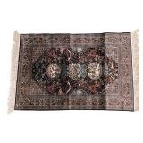 Fine Chinese Silk on Silk Hand Woven Rug