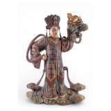 Carved Chinese Polychrome Wooden Figure