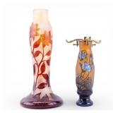 Pair of Emile Galle Cameo Glass Vases