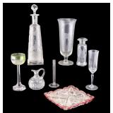 Early Etched Glass, Crystal, and More