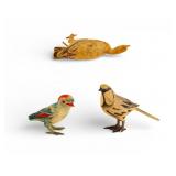 Carved Bird Figurines (3)