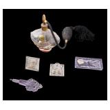 Czech Glass Perfume Decanter & French Atomizer