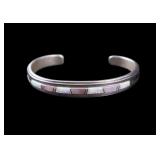Vintage Sterling Opal Native American Bracelet