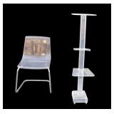 Lucite Floor Easel, Lucite Chair