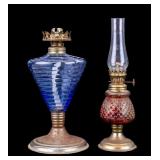 Vintage Pressed Glass Oil Lamps