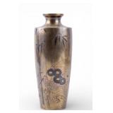 Early Japanese Etched Bronze Vase