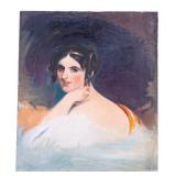 20C Oil Portrait of Woman, Unfinished Style