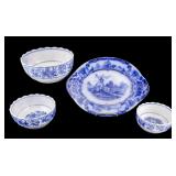 Flow Blue Serving Platter, Blue Onion Pattern