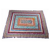 Vintage Diamond Pattern Patchwork Quilt (CA King)
