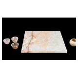 Onyx Marble Cutting Board and Cups