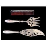 800 and 925 Silver Comb and Utensils