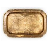 Chinese Etched "Good Luck" Brass Tray