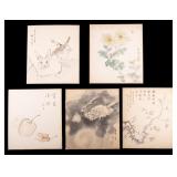 Japanese Ink and watercolor Paintings on Board