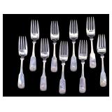 9 Sterling Silver Dessert Forks, 12.7 ozt