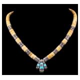 Navajo 925, Turquoise, Natural Material Necklace