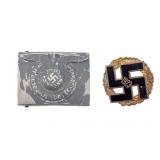 German Military Belt Buckle & Party Badge