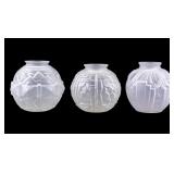 Art Deco Frosted Glass Shades, P. De Cagny