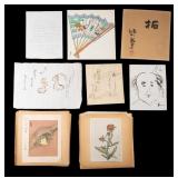 Japanese Woodblocks, Shodo, and Watercolors