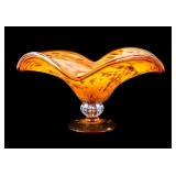 Vintage White Cristal Art Glass Centerpiece