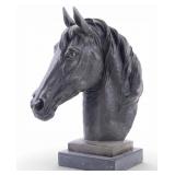 Bronze Horse Head Sculpture, P.J. Mene