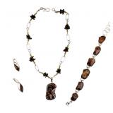 Sterling Amber Jewelry Set