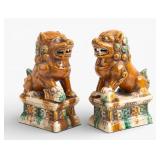 Pair of Porcelain Foo Dogs