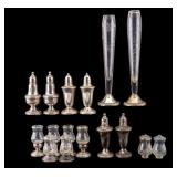 Weighted Sterling Bud Vases, S & P Shakers