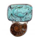 Navajo Sterling Fossil Pendant