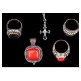 Sterling and Coral Jewelry and More