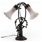 Art Nouveau-Style Figural Bronze Table Lamp