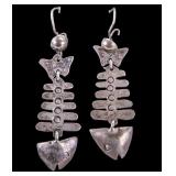 Vintage Mexican Sterling Fish Earrings