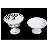 Old Paris Porcelain Compote & Compote Basket