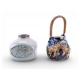 Asian Teapot & Earthenware Vase