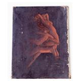 Early 20th C Oil on Canvas of Female Figures