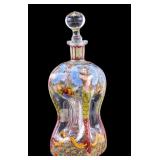 Antique J & L Lobmeyr Enameled Glass Decanter