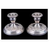 2 S. Kirk & Son Repousse Sterling Candlesticks