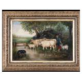 Framed Oil on Canvas, Unsigned