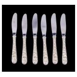 6 S. Kirk & Son Repousse Butter Knives