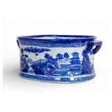 Early Chinese Canton Blue Porcelain Foot Bath