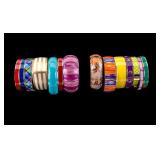 Colorful Enameled Bangle Bracelets