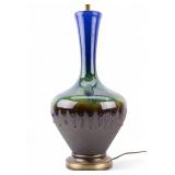 MCM Drip Glaze Large Blue to Green Lamp
