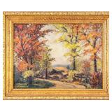 Laurents Signed Oil on Canvas Landscape Painting