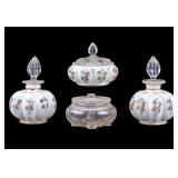 3 Vintage Charleton Perfume + Vanity Bottles, Jars