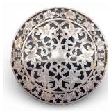 Sterling Silver Webster Trivet w/ Glass Insert